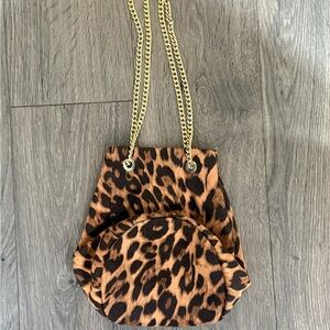 NWOT - Express Small Leopard Print Chain Strap Bag
